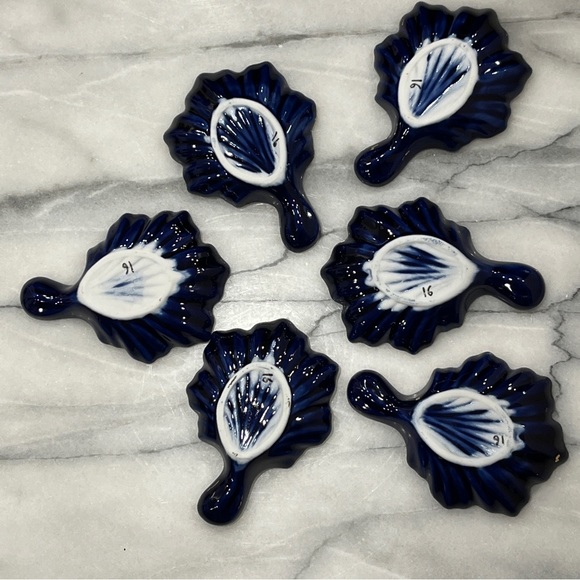 Six Asian Cobalt Blue Dipping Bowls — Vintage - Picture 2 of 10